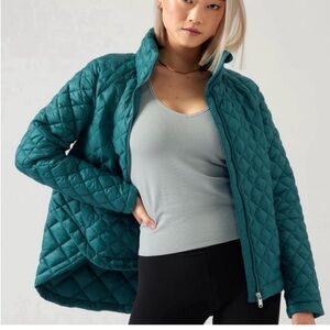 Teal featherweight quilted jacket size Large/Tall